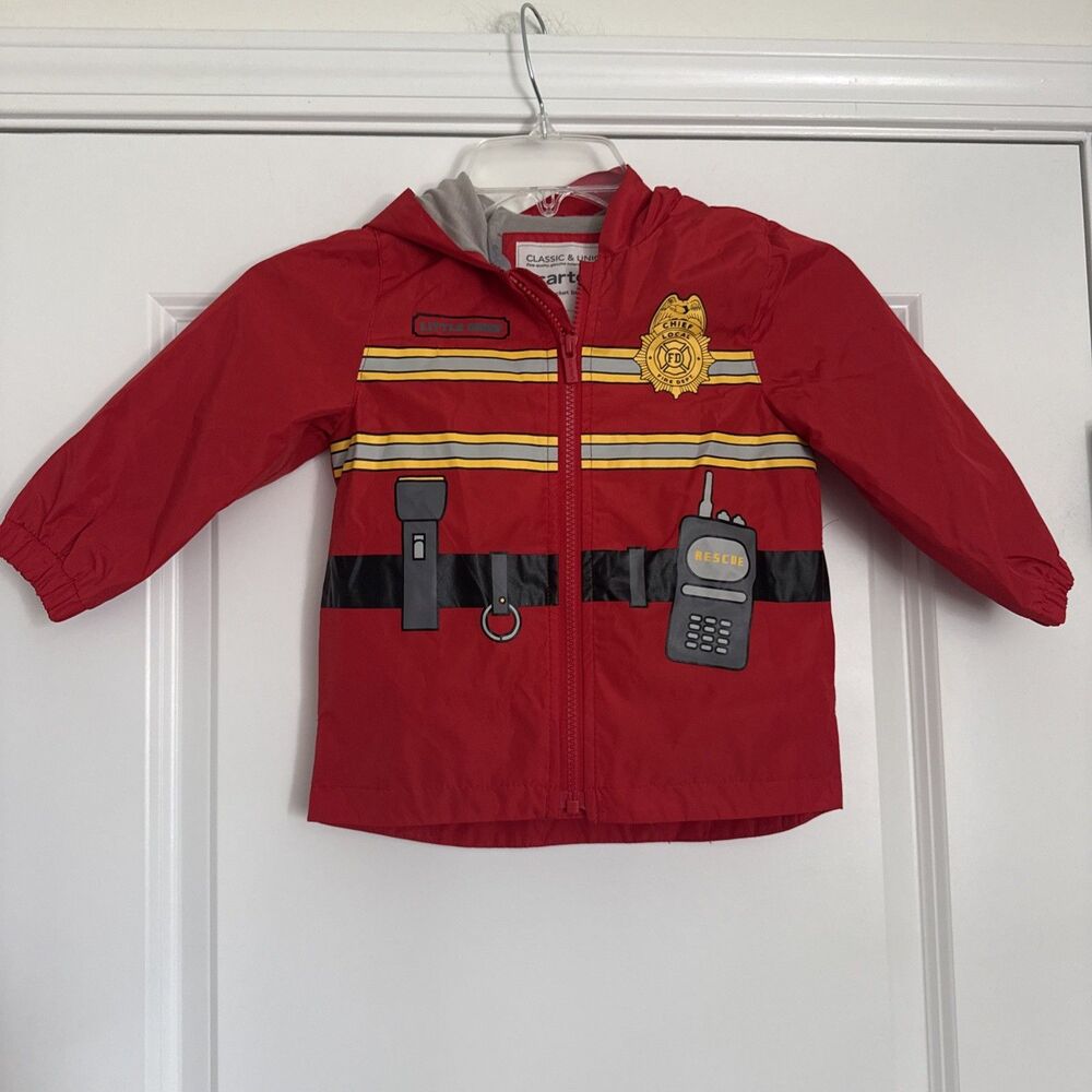 Carter's Fireman Fire Chief Red Rain Jacket 24 months